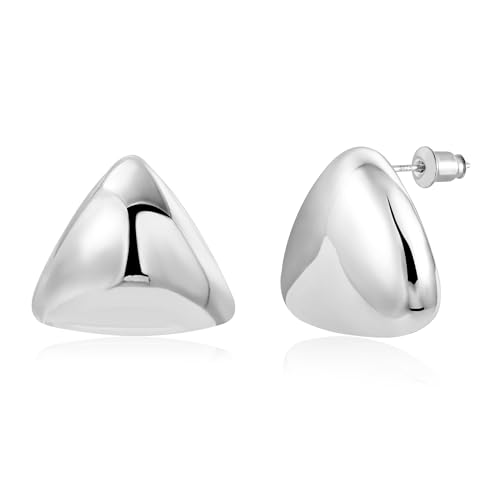 ALEXCRAFT Dreiecke Tropfen Ohrringe Silber 925 Damen Chunky Silve Earrings Geschenk für Frauen Freundin Mama Mädchen von ALEXCRAFT