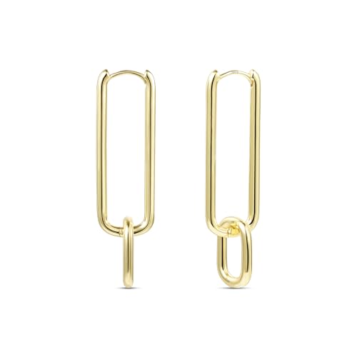 ALEXCRAFT Drop Eckig Ohrringe Gold Hängend Goldene Creolen Damen Klein für Frauen Freundin Mama ALEXCRAFT Drop Eckig Ohrringe Gold Hängend Goldene Creolen Damen Klein für Frauen Freundin Mama von ALEXCRAFT