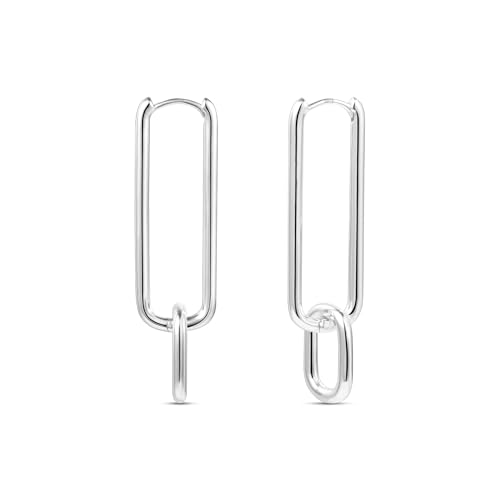 ALEXCRAFT Drop Ohrringe Silber 925 Hängend Creolen Eckig Damen Klein Silver Dangle Earrings for Women für Frauen Freundin Mama von ALEXCRAFT