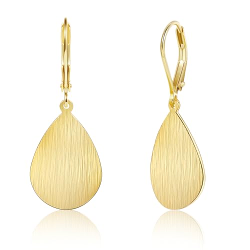 ALEXCRAFT Drop Wassertropfen Ohrringe Gold Hängend Leaveback Dangle Earrings for Women für Frauen Freundin Mama von ALEXCRAFT