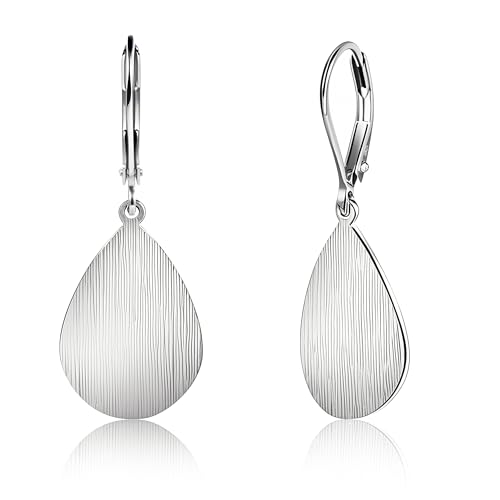 ALEXCRAFT Drop Wassertropfen Ohrringe Silber 925 Hängend Leaveback Silver Dangle Earrings for Women für Frauen Freundin Mama von ALEXCRAFT