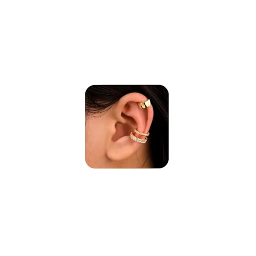 ALEXCRAFT Ear Cuff Gold Set Wasserfest Non-Piercing Fake Helix Knorpel Manschette Ohrringe Conch Manschetten Ohrringe für Frauen Freundin Mama ALEXCRAFT Ear Cuff Gold Set Wasserfest Non-Piercing Fake Helix Knorpel Manschette Ohrringe Conch Manschetten Ohrringe für Frauen Freundin Mama von ALEXCRAFT