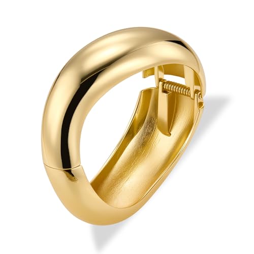 ALEXCRAFT Groß Armband Gold Armreif Damen, 14K Vergoldet 925 Sterling Silber-Armreif Armbänder Klobig Chunky Dick Breit Groß Glatter Armkette Gold Armband Breit für Damen Frauen Freundin Mama ALEXCRAFT Groß Armband Gold Armreif Damen, 14K Vergoldet 925 Sterling Silber-Armreif Armbänder Klobig Chunky Dick Breit Groß Glatter Armkette Gold Armband Breit für Damen Frauen Freundin Mama von ALEXCRAFT