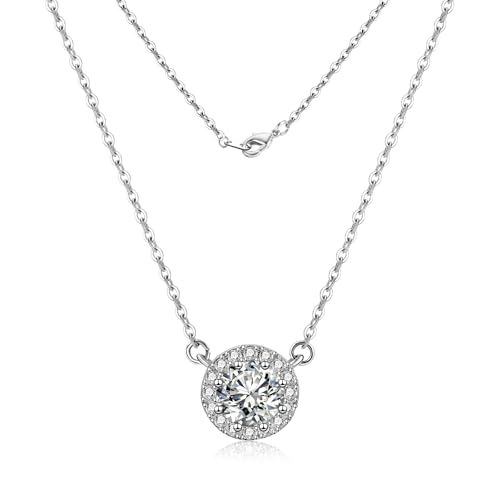 ALEXCRAFT Halskette Damen Silber 925 mit Zirkonia Silberkette Damen Herren Geschenke für Frauen Freundin Mama Mädchen von ALEXCRAFT