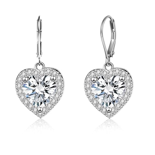 ALEXCRAFT Glitzer Herz Ohrringe Silber 925 Hängend mit Zirkonia Silver Drop Dangle Earrings for Women für Frauen Freundin Mama ALEXCRAFT Glitzer Herz Ohrringe Silber 925 Hängend mit Zirkonia Silver Drop Dangle Earrings for Women für Frauen Freundin Mama von ALEXCRAFT
