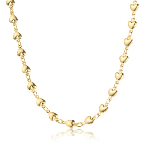 ALEXCRAFT Herz Kette Gold Damen Herren Schmuck Halskette Damen Silber 925 Geschenke für Freundin Frauen Mama Mädchen von ALEXCRAFT