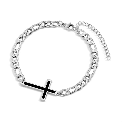 ALEXCRAFT Kreuz Armband Silber 925 Damen Wasserfest Armkette Schmuck Verstellbare Kette Valentinstag Muttertag Geburtstags Weihnachten für Sie Frauen Freundin Mama Geschenke 17+5cm von ALEXCRAFT