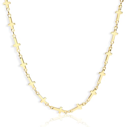 ALEXCRAFT Kreuz Kette Gold Damen Herren Schmuck Halskette Damen Silber 925 Geschenke für Freundin Frauen Mama Mädchen von ALEXCRAFT