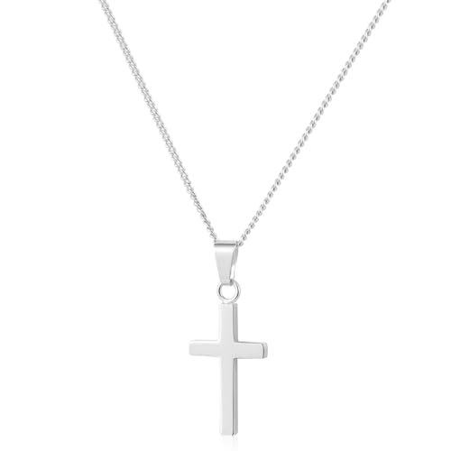 ALEXCRAFT Kreuz Kette Silber Halskette für Damen Herren Mädchen Kette mit Kreuz Geschenk für Frauen Freundin Mama Mädchen von ALEXCRAFT