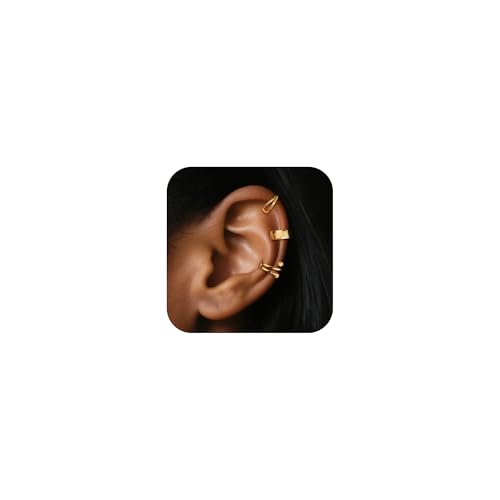 ALEXCRAFT Ohrklemme Ear Cuff Gold Wasserfest Piercing Fakes Set mit Zirkonia Fake klemmen Ohr Conch Clip On Ohrringe Gold für Frauen Freundin Mama Mädchen ALEXCRAFT Ohrklemme Ear Cuff Gold Wasserfest Piercing Fakes Set mit Zirkonia Fake klemmen Ohr Conch Clip On Ohrringe Gold für Frauen Freundin Mama Mädchen von ALEXCRAFT