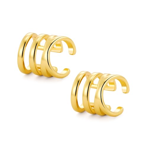 ALEXCRAFT Ohrklemme Ear Cuff Gold Wasserfest Piercing Fakes klemmen Ohr Conch Clip On Ohrringe Gold für Frauen Freundin Mama Mädchen ALEXCRAFT Ohrklemme Ear Cuff Gold Wasserfest Piercing Fakes klemmen Ohr Conch Clip On Ohrringe Gold für Frauen Freundin Mama Mädchen von ALEXCRAFT