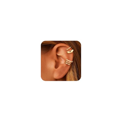 ALEXCRAFT Ohrklemme Gold Ear Cuff Set Wasserfest Non-Piercing mit Zirkonia Fake klemmen Ohr Conch Clip On Ohrringe Gold ALEXCRAFT Ohrklemme Gold Ear Cuff Set Wasserfest Non-Piercing mit Zirkonia Fake klemmen Ohr Conch Clip On Ohrringe Gold von ALEXCRAFT