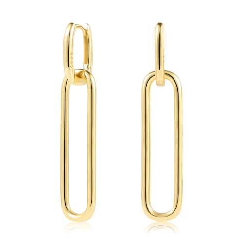 ALEXCRAFT Ohrringe Gold Hängend Creolen Eckige Damen 14K Vergoldete Ohrringe Geschenk für Frauen Freundin Mama Mädchen ALEXCRAFT Ohrringe Gold Hängend Creolen Eckige Damen 14K Vergoldete Ohrringe Geschenk für Frauen Freundin Mama Mädchen von ALEXCRAFT