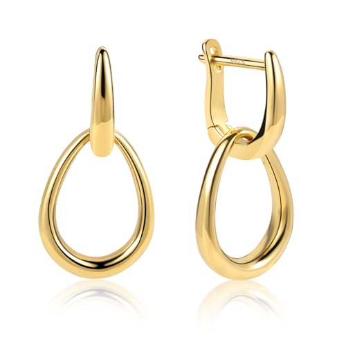 ALEXCRAFT Ohrringe Gold Hängend Doppel Creolen Eckige Quadrat Ohrringe mit Anhänger Silber 925 Ohrringe Hängend für Damen, Oval Ohrringe Gold Kleine Creolen Anhänger Hängend Baumelnde Tropfenohrringe ALEXCRAFT Ohrringe Gold Hängend Doppel Creolen Eckige Quadrat Ohrringe mit Anhänger Silber 925 Ohrringe Hängend für Damen, Oval Ohrringe Gold Kleine Creolen Anhänger Hängend Baumelnde Tropfenohrringe von ALEXCRAFT