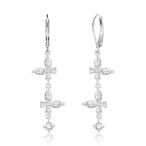 ALEXCRAFT Ohrringe Silber 925 Hängend Post Sterling Ohrhänger Lang Leverback Silver Earrings 925 Dangle Damen Ohrringe Hängend Zirkonia Vintage Elegante Für Frauen Glitzer Boho Strass ALEXCRAFT Ohrringe Silber 925 Hängend Post Sterling Ohrhänger Lang Leverback Silver Earrings 925 Dangle Damen Ohrringe Hängend Zirkonia Vintage Elegante Für Frauen Glitzer Boho Strass von ALEXCRAFT