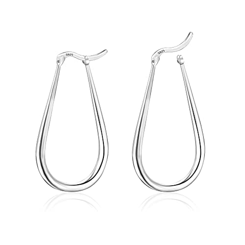 ALEXCRAFT Ohrringe Silber 925 Oval Ohrringe Damen Creolen Silber 925 Große Chunky Hoops 925 Silber von ALEXCRAFT