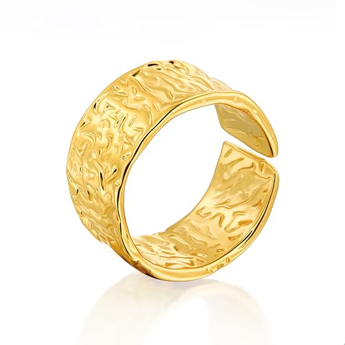 ALEXCRAFT Ringe Gold Wasserfest Verstellbare Ring Gold Damen Ringe Für Herren Rings Antistress Fidget Smart Anxiety von ALEXCRAFT