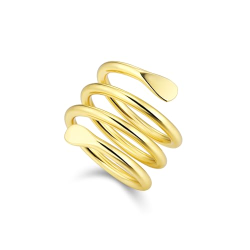 ALEXCRAFT Ringe Damen Gold Wasserfest Ringe Verstellbar Gold Chunky Edelstahl Grösse Edelstahl Wasserfest Rings Chunky For Women Ring Damen Statement von ALEXCRAFT