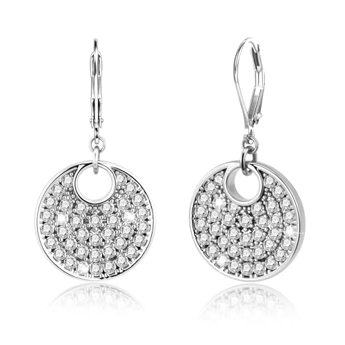 ALEXCRAFT Silber 925 Ohrringe Hängend, Silberen Creolen mit Anhänger Rund Münz Tropfenohrringe Französischeohrhaken Ohrring mit Anhäng Münz Zirkonia Stein Glitzer Ohrhänger Silber Ohrringe Hängend ALEXCRAFT Silber 925 Ohrringe Hängend, Silberen Creolen mit Anhänger Rund Münz Tropfenohrringe Französischeohrhaken Ohrring mit Anhäng Münz Zirkonia Stein Glitzer Ohrhänger Silber Ohrringe Hängend von ALEXCRAFT