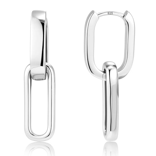 ALEXCRAFT Silber 925 Ohrringe Hängend Doppel Creolen Eckige Quadrat Rechteckige Ohrring mit Anhänger Ohrringe Hängend Kleine Creolen Klobig Dick Leicht Silber Ohrhänger Tropfenohrringe Damen Frauen ALEXCRAFT Silber 925 Ohrringe Hängend Doppel Creolen Eckige Quadrat Rechteckige Ohrring mit Anhänger Ohrringe Hängend Kleine Creolen Klobig Dick Leicht Silber Ohrhänger Tropfenohrringe Damen Frauen von ALEXCRAFT