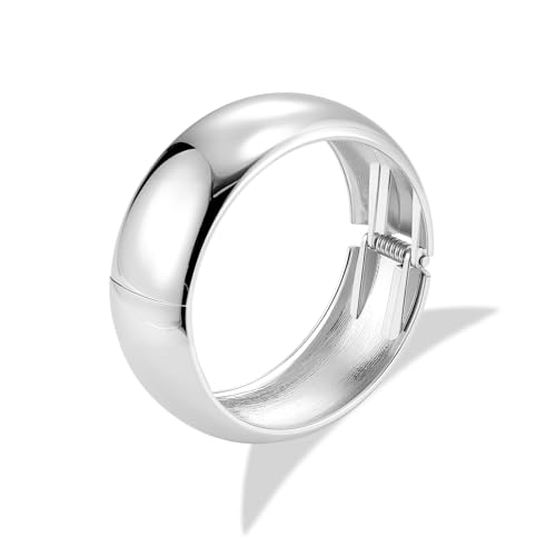 ALEXCRAFT Silber Armband Damen Herren, Chunky Manschetten-Armreif Offenes Klobiges Design Armband Poliertes Breiten Arm Manschette Minimalist Chunky Armreif für Frauen Männer von ALEXCRAFT