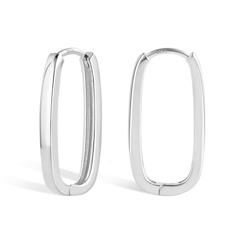 ALEXCRAFT Rechteckige Ohrringe Silber 925 Creolen Eckig Klein Damen Geschenk für Frauen Freundin Mama Mädchen ALEXCRAFT Rechteckige Ohrringe Silber 925 Creolen Eckig Klein Damen Geschenk für Frauen Freundin Mama Mädchen von ALEXCRAFT