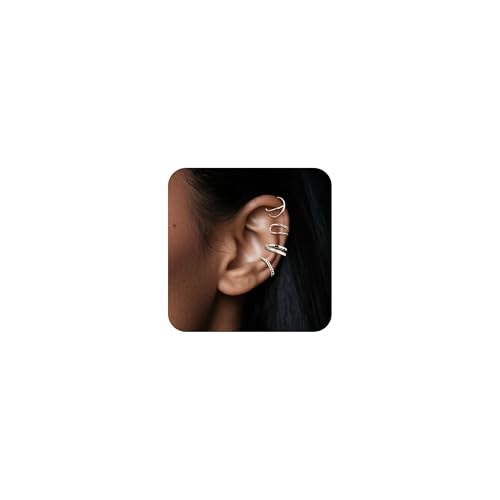 4 Paar Stapelbar Ohrclips Silber 925 Set Damen, ALEXCRAFT Ohrringe Kleine Ear Cuff Ohrstecker Glitzer-Ohrringe Creolen Multipack SilberOhrringe für Mehrere Piercings Damen Herren 4 Paar Stapelbar Ohrclips Silber 925 Set Damen, ALEXCRAFT Ohrringe Kleine Ear Cuff Ohrstecker Glitzer-Ohrringe Creolen Multipack SilberOhrringe für Mehrere Piercings Damen Herren von ALEXCRAFT