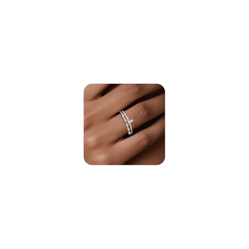 ALEXCRAFT Silber Ringe Damen, Doppelring Offen Verstellbar Herz Ringe Verlobungsring Eheringe Engagement Ring Offene Stapeln Daumen Ring Einfacher Damenring Geschenk für Damen ALEXCRAFT Silber Ringe Damen, Doppelring Offen Verstellbar Herz Ringe Verlobungsring Eheringe Engagement Ring Offene Stapeln Daumen Ring Einfacher Damenring Geschenk für Damen von ALEXCRAFT