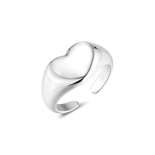 ALEXCRAFT Sterling Silber 925 Ringe Herz Damen, Sterling Silber Einfacher Offen Verstellbare Daumen Finger Umarmen Ringe Klobig Chunky Dick Breit Ring Silberen Groß Glatter Herz Ring Damen Frauen ALEXCRAFT Sterling Silber 925 Ringe Herz Damen, Sterling Silber Einfacher Offen Verstellbare Daumen Finger Umarmen Ringe Klobig Chunky Dick Breit Ring Silberen Groß Glatter Herz Ring Damen Frauen von ALEXCRAFT