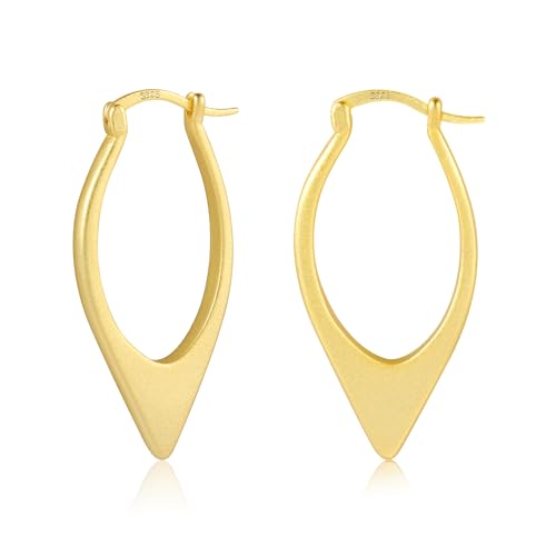 ALEXCRAFT Tropfen Ohrringe Gold Matt Creolen 14K Goldene Ohrringe Damen Gold Hoop Earrings für Frauen Freundin Mama Mädchen von ALEXCRAFT