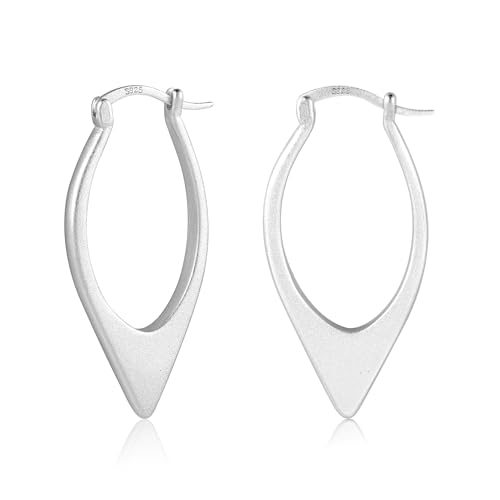 ALEXCRAFT Tropfen Ohrringe Silber 925 Matt Creolen Damen Silver Hoop Earrings für Frauen Freundin Mama Mädchen von ALEXCRAFT