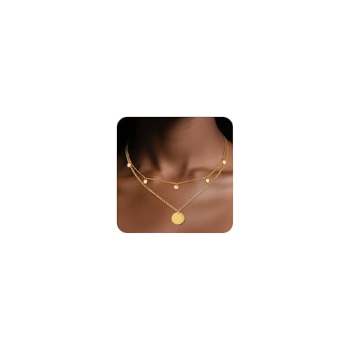 ALEXCRAFT Halskette Damen Gold Kette Boho Wasserfestes Gold Damen Kette Gold Statement Layering Kette Necklace Women Choker 14k Vergoldet von ALEXCRAFT