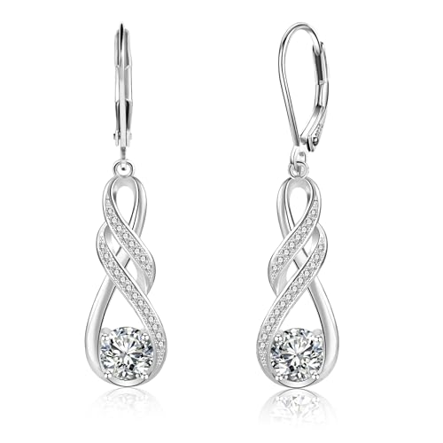 ALEXCRAFT Zirkonia Glitzer Ohrringe Silber 925 Hängend Silver Dangle Drop Earrings for Women für Frauen Freundin Mama von ALEXCRAFT