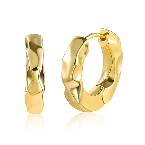 ALEXCRAFT Dicke Creolen Gold Ohrringe Klein Damen Chunky Gold Hoop Earrings Geschenk für Frauen Freundin Mama Mädchen von ALEXCRAFT