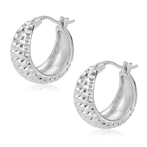 ALEXCRAFT Silber 925 Creolen, Dicke, dicke Creolen, Breit, Groß, Damen, Frauen von ALEXCRAFT