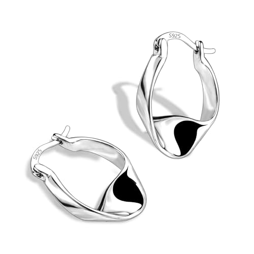 ALEXCRAFT Chunky Ohrringe Silber 925 für Damen Frauen Hypoallergen Creolen Silber 925 5MM ALEXCRAFT Chunky Ohrringe Silber 925 für Damen Frauen Hypoallergen Creolen Silber 925 5MM von ALEXCRAFT
