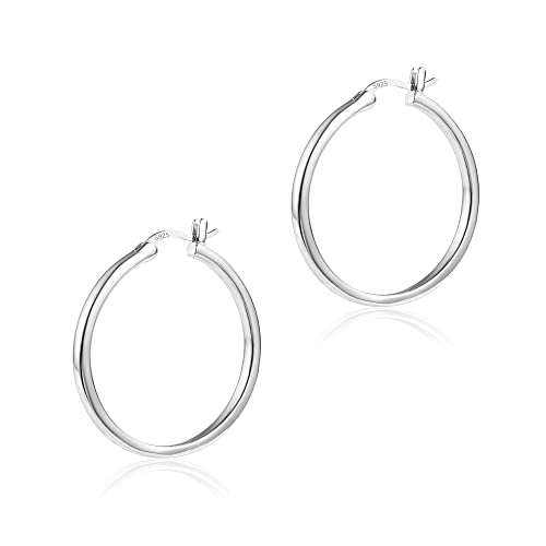 ALEXCRAFT Ohrringe Silber 925 Ohrringe Damen Creolen Silber 925 Große Hypoallergen Chunky Hoops 925 Silber von ALEXCRAFT