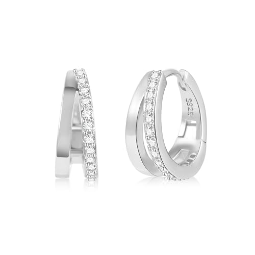 Silber 925 Creolen Kleine Damen, ALEXCRAFT Silber 925 Ohrringe Doppel Creolen Kleine, Glitze Silber 925 Creolen mit Stein Zirkon Strass Doppel Ohrringe Silber Knorpel Huggie Kreolen Creolen Kleine Silber 925 Creolen Kleine Damen, ALEXCRAFT Silber 925 Ohrringe Doppel Creolen Kleine, Glitze Silber 925 Creolen mit Stein Zirkon Strass Doppel Ohrringe Silber Knorpel Huggie Kreolen Creolen Kleine von ALEXCRAFT
