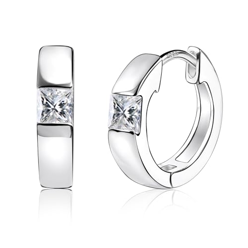 Silber 925 Creolen Kleine Ohrringe, ALEXCRAFT Silber 925 Ohrringe Creolen Dick Breit Kleine Knorpel Huggie Kreolen Creolen mit Stein Eckig Zirkonia Ohrringe Glitzer Kleine Mini Creolen Damen Mädchen Silber 925 Creolen Kleine Ohrringe, ALEXCRAFT Silber 925 Ohrringe Creolen Dick Breit Kleine Knorpel Huggie Kreolen Creolen mit Stein Eckig Zirkonia Ohrringe Glitzer Kleine Mini Creolen Damen Mädchen von ALEXCRAFT