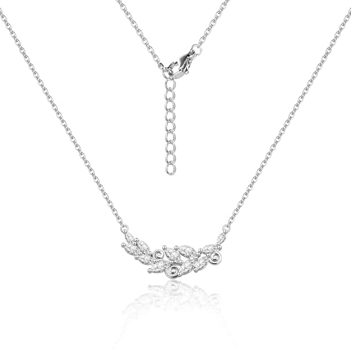 Silber 925 Halskette für Damen, Mehrere Glänzende Diamant Anhänger Halsketten Stilvolle Schicke Schneeflocke Halskette Diamant Halsketten Blumen Charm Kette Schmuck für Hochzeitsfeiern von ALEXCRAFT
