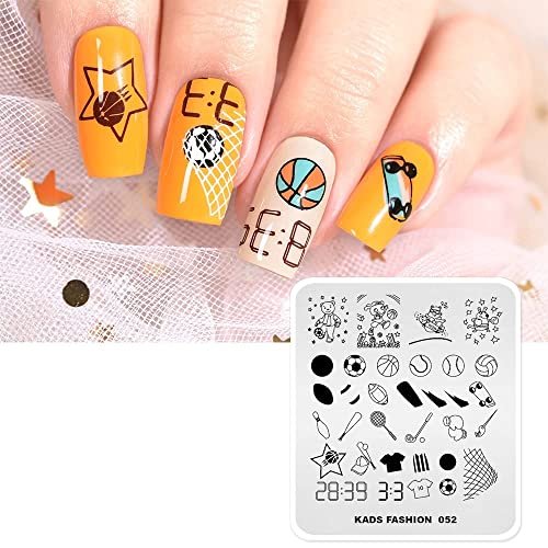 Alexnailart Nagel Kunst Stempel Schablonen Sport Ball Multi-Pattern Vorlagen Stempeln Teller Maniküre Druck Werkzeug von ALEXNAILART