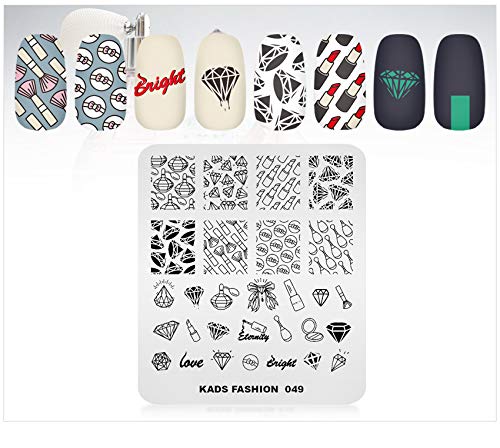 Alexnailart Nagel Kunst Stempel Schablonen Lippenstift Diamant Multi-Pattern Vorlagen Stempeln Teller Maniküre Druck Werkzeug von ALEXNAILART