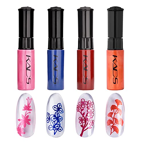 4 Farben Nagellack Set Dual Use stamping nagellack bunter einfarbig Druck Polnischen Stempeln Lack Maniküre Design Nagel Kunst Drucken Haken line Malerei Werkzeug von ALEXNAILART