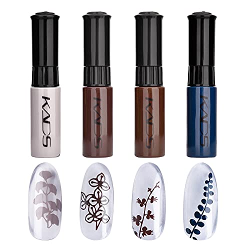 4 Farben Nagellack Set Dual Use stamping nagellack bunter einfarbig Druck Polnischen Stempeln Lack Maniküre Design Nagel Kunst Drucken Haken line Malerei Werkzeug von ALEXNAILART