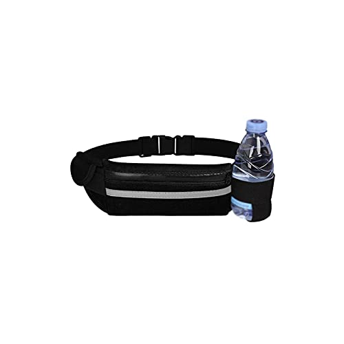 ALEjon Fanny Pack Ultradünne kleine Hüfttasche Sport Pack Damen Lauftasche wasserdichte Handytasche Mini-Reisetasche mit Kopfhöreranschluss (Farbe: Schwarz) von ALEjon