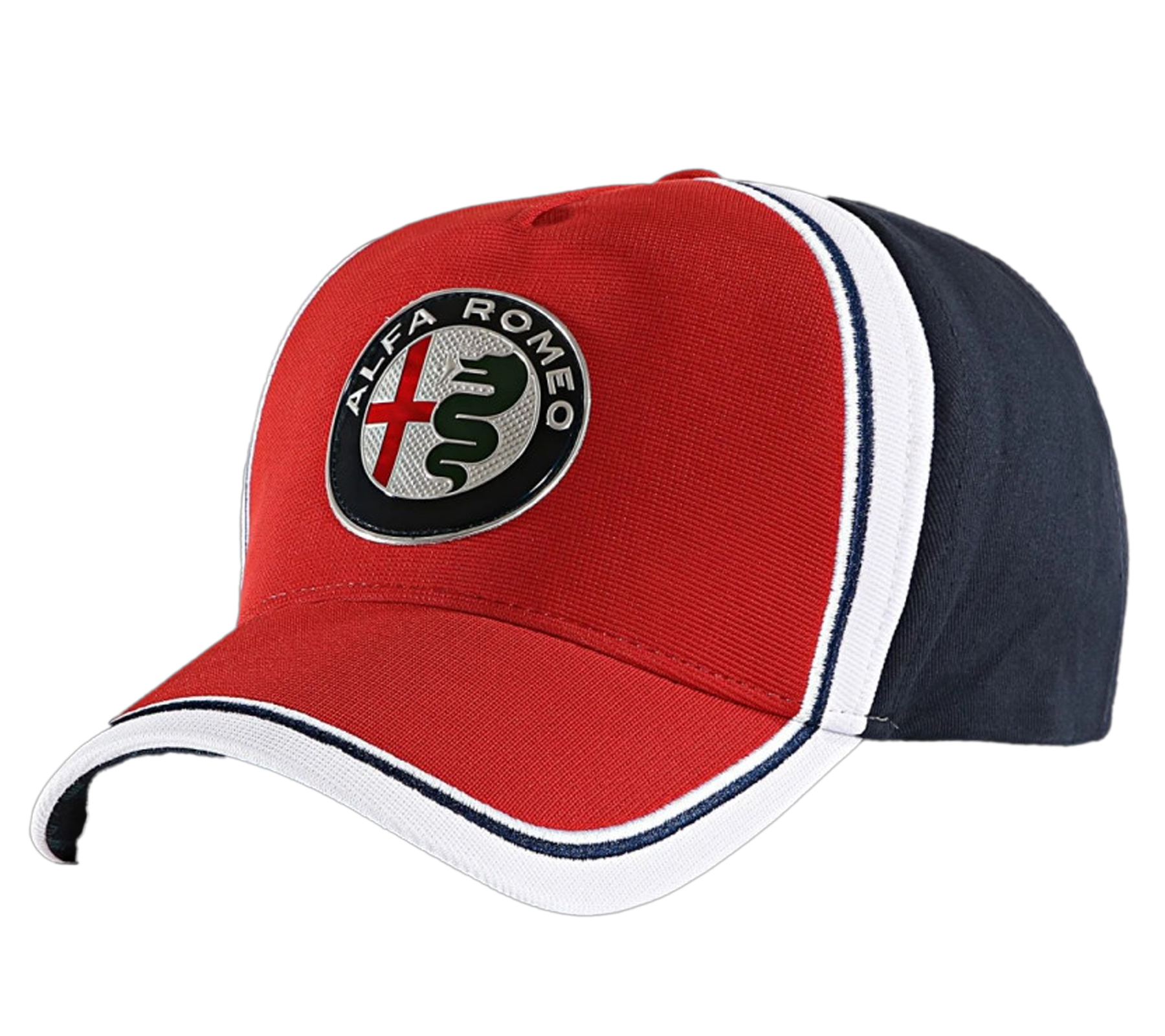 ALFA ROMEO Base-Cap für Damen oder Herren mit Logo-auf der Front Baumwoll-Cap AFRCP51 Dunkelblau/Rot/Weiß von ALFA ROMEO