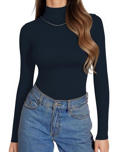 ALGALAROUND Damen Langarmshirt Rollkragenshirt Basic Langarm Shirts Slim Fit Rollkragen T-Shirts Gerippt Longshirt Party Outfit Elegant Oberteile Tops Dunkelblaue XXL ALGALAROUND Damen Langarmshirt Rollkragenshirt Basic Langarm Shirts Slim Fit Rollkragen T-Shirts Gerippt Longshirt Party Outfit Elegant Oberteile Tops Dunkelblaue XXL von ALGALAROUND
