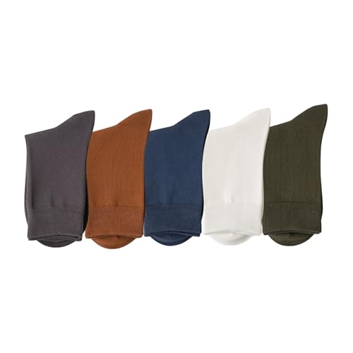 ALGM Dünne Socken für Herren, Baumwolle, 5 Paar, bequem, elegant, nahtlos und atmungsaktiv, 5er-Pack Variante 1, One size von ALGM