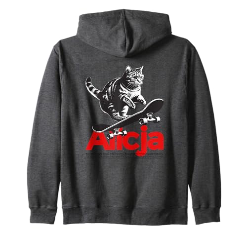 ALICJA - Schöner Mädchen Name mit Katze & Skateboard Kapuzenjacke ALICJA - Schöner Mädchen Name mit Katze & Skateboard Kapuzenjacke von ALICJA Tochter Enkel Geburtstag Geschenkideen