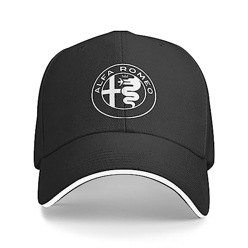 Baseball Cap Herren Snapback Cap für Herren Damen Unisex für Alfa Romeo Giulietta Stelvio 159 156 157 166 147 GT 4C Mito Giulia Brera Baseball Caps für Herren Autofans Hüte,A von ALIEDA